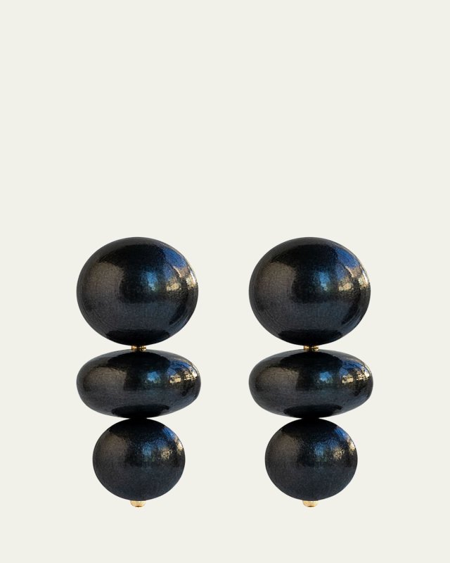 Nola Black Coral Earrings